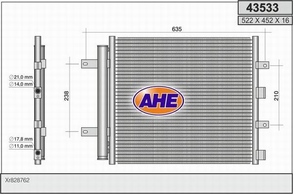 AHE 43533 - Condenser, air conditioning autospares.lv