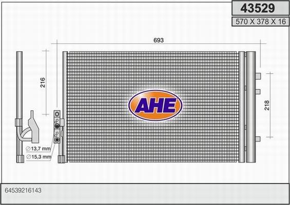 AHE 43529 - Condenser, air conditioning autospares.lv