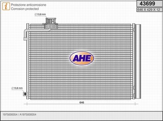 AHE 43699 - Condenser, air conditioning autospares.lv