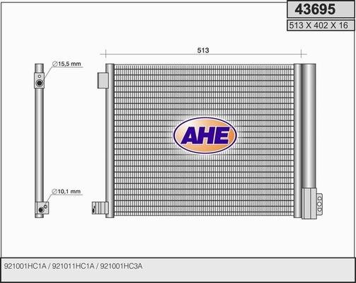 AHE 43695 - Condenser, air conditioning autospares.lv
