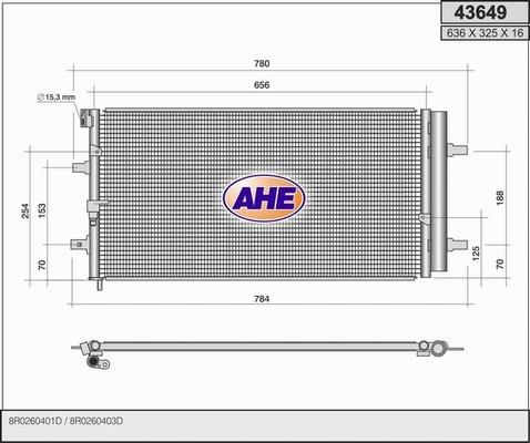 AHE 43649 - Condenser, air conditioning autospares.lv
