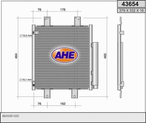 AHE 43654 - Condenser, air conditioning autospares.lv