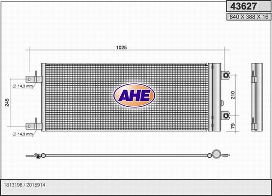 AHE 43627 - Condenser, air conditioning autospares.lv