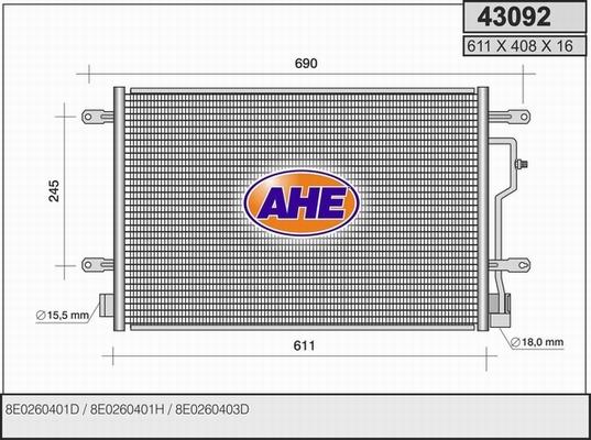 AHE 43092 - Condenser, air conditioning autospares.lv