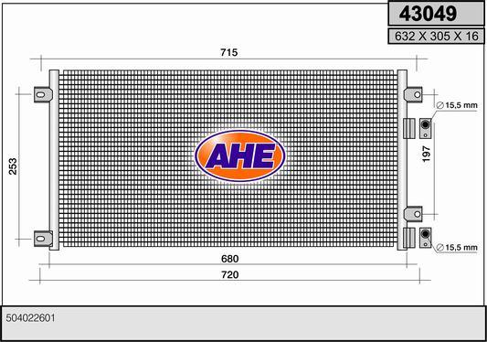 AHE 43049 - Condenser, air conditioning autospares.lv