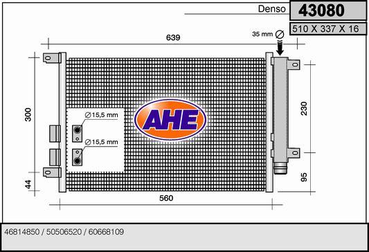 AHE 43080 - Condenser, air conditioning autospares.lv