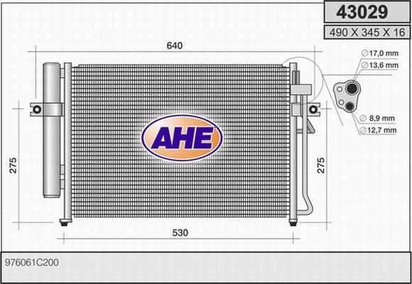 AHE 43029 - Condenser, air conditioning autospares.lv