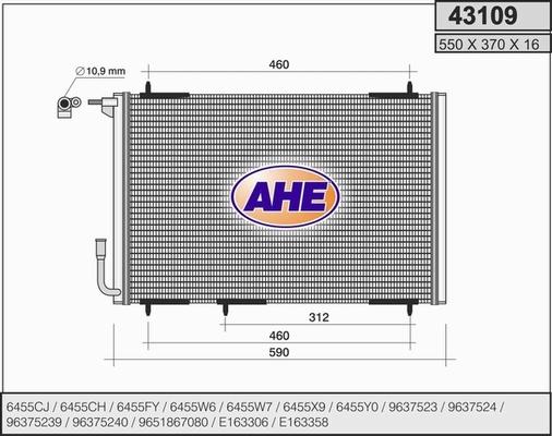 AHE 43109 - Condenser, air conditioning autospares.lv