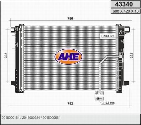 AHE 43340 - Condenser, air conditioning autospares.lv