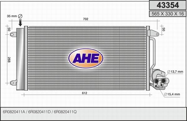 AHE 43354 - Condenser, air conditioning autospares.lv