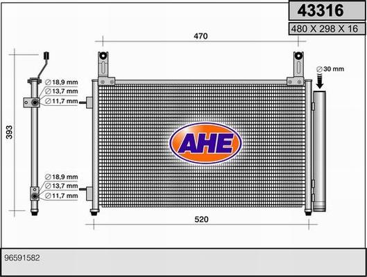 AHE 43316 - Condenser, air conditioning autospares.lv