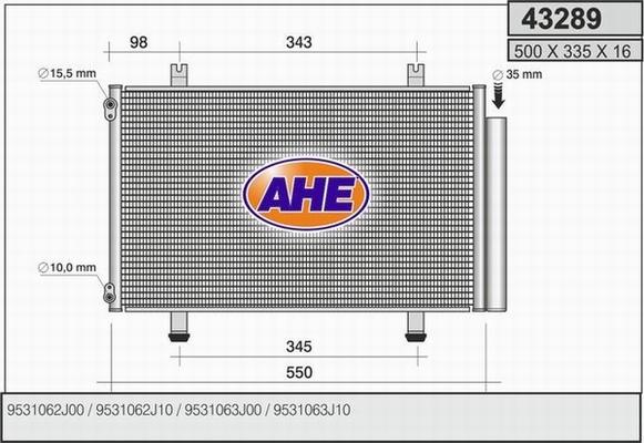 AHE 43289 - Condenser, air conditioning autospares.lv