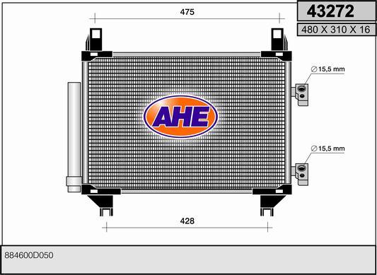 AHE 43272 - Condenser, air conditioning autospares.lv