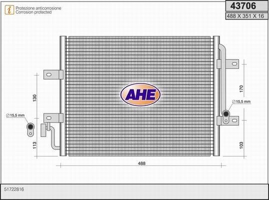 AHE 43706 - Condenser, air conditioning autospares.lv
