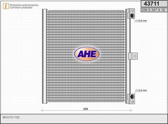 AHE 43711 - Condenser, air conditioning autospares.lv
