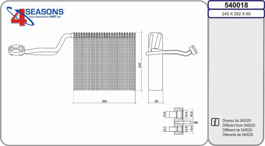 AHE 540018 - Evaporator, air conditioning autospares.lv