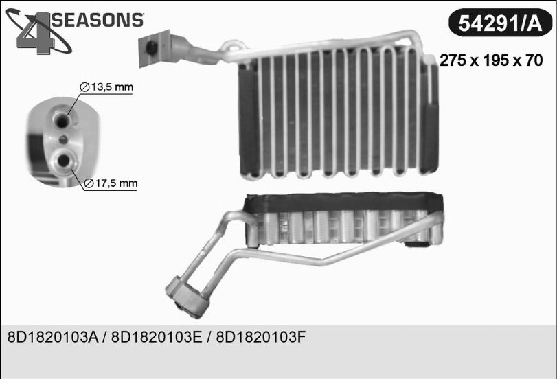 AHE 54291/A - Evaporator, air conditioning autospares.lv