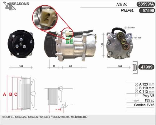 AHE 58599/A - Compressor, air conditioning autospares.lv