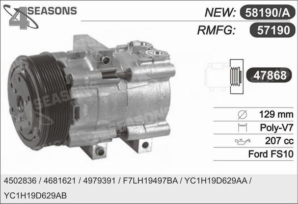 AHE 58190/A - Compressor, air conditioning autospares.lv