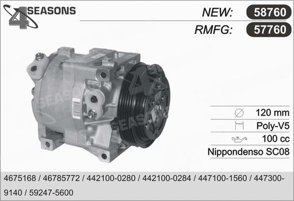 AHE 58760 - Compressor, air conditioning autospares.lv