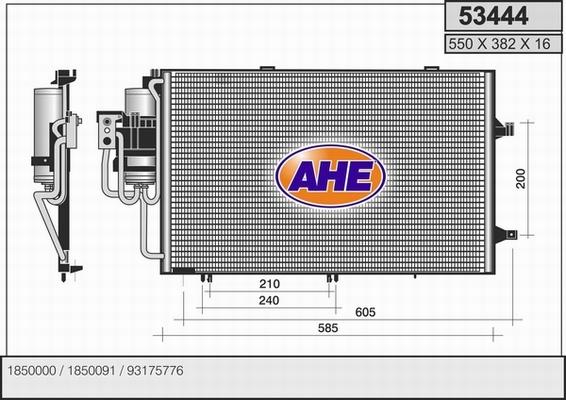 AHE 53444 - Condenser, air conditioning autospares.lv