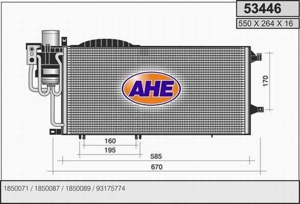 AHE 53446 - Condenser, air conditioning autospares.lv