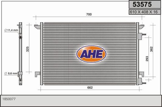 AHE 53575 - Condenser, air conditioning autospares.lv