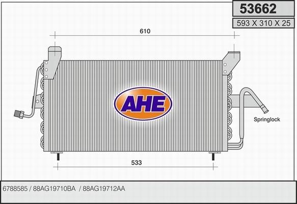 AHE 53662 - Condenser, air conditioning autospares.lv