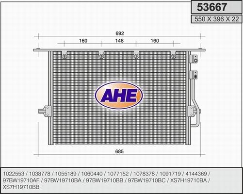 AHE 53667 - Condenser, air conditioning autospares.lv