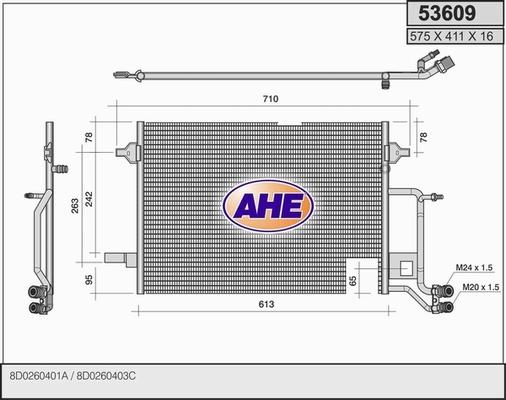 AHE 53609 - Condenser, air conditioning autospares.lv