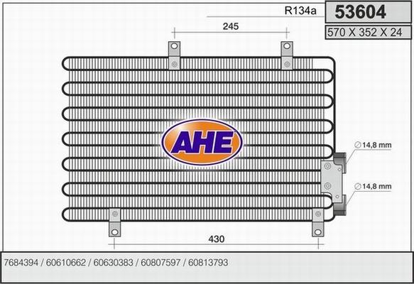 AHE 53604 - Condenser, air conditioning autospares.lv