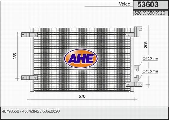 AHE 53603 - Condenser, air conditioning autospares.lv