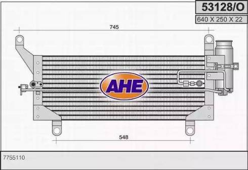 AHE 53128/O - Condenser, air conditioning autospares.lv