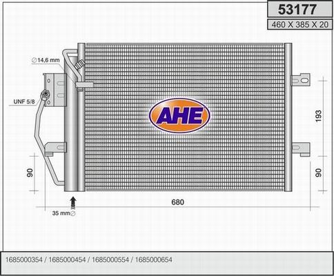 AHE 53177 - Condenser, air conditioning autospares.lv