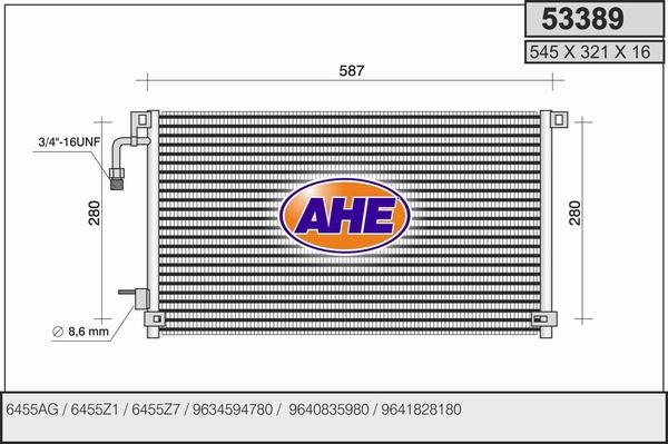 AHE 53389 - Condenser, air conditioning autospares.lv
