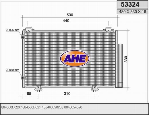 AHE 53324 - Condenser, air conditioning autospares.lv