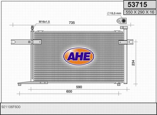 AHE 53715 - Condenser, air conditioning autospares.lv