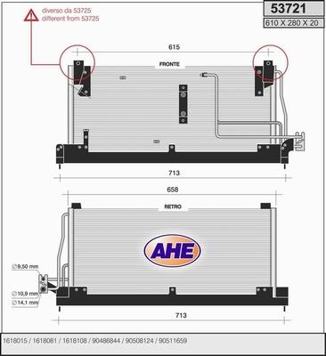 AHE 53721 - Condenser, air conditioning autospares.lv