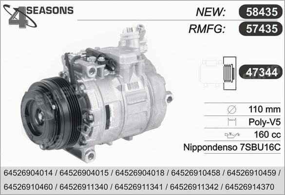 AHE 57435 - Compressor, air conditioning autospares.lv