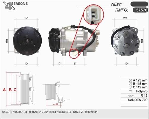 AHE 57576 - Compressor, air conditioning autospares.lv