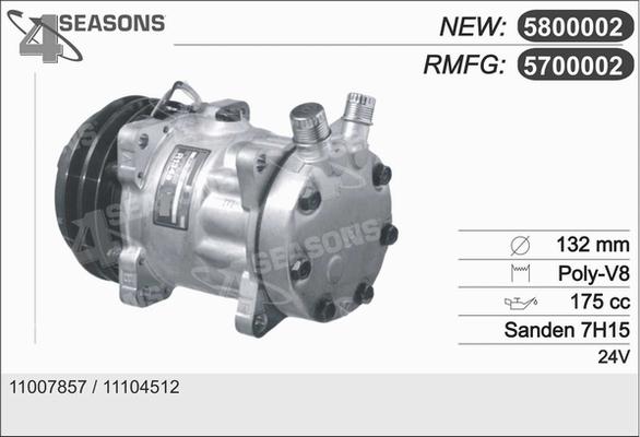 AHE 5700002 - Compressor, air conditioning autospares.lv