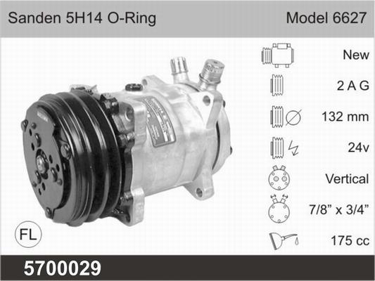 AHE 5700029 - Compressor, air conditioning autospares.lv