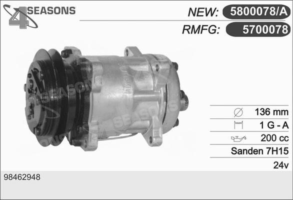 AHE 5700078 - Compressor, air conditioning autospares.lv