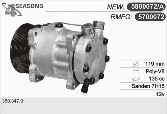 AHE 5700072 - Compressor, air conditioning autospares.lv