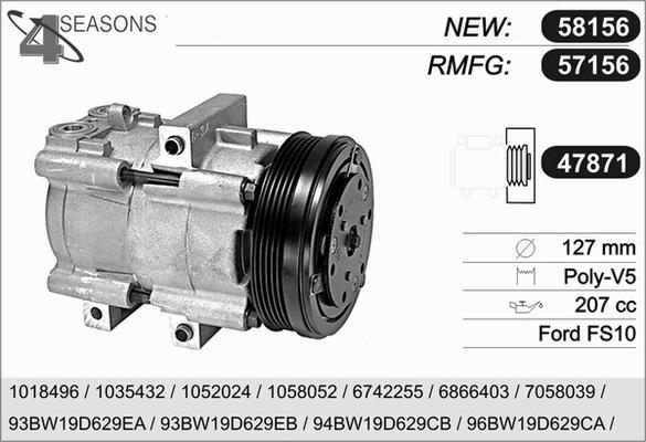 AHE 57156 - Compressor, air conditioning autospares.lv