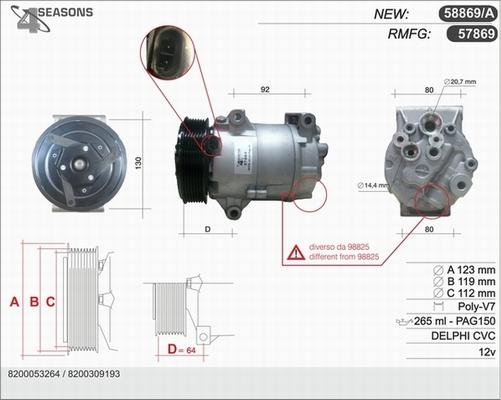 AHE 57869 - Compressor, air conditioning autospares.lv