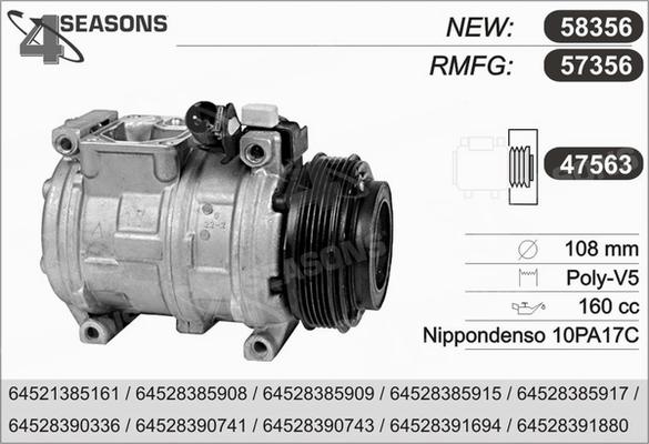 AHE 57356 - Compressor, air conditioning autospares.lv