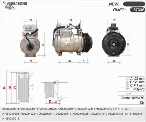 AHE 57336 - Compressor, air conditioning autospares.lv