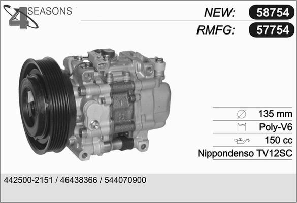 AHE 57754 - Compressor, air conditioning autospares.lv