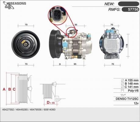 AHE 57756 - Compressor, air conditioning autospares.lv